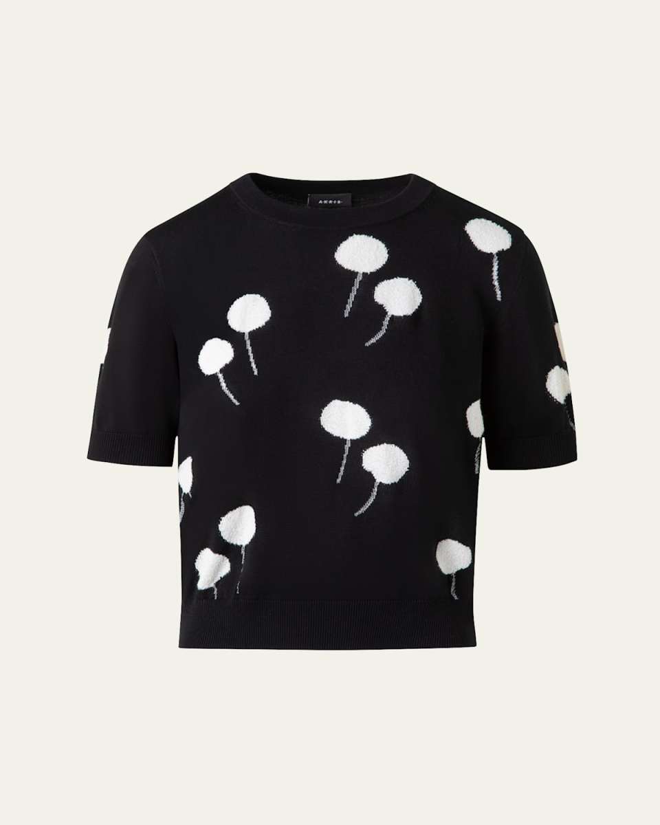 Windflower Short-Sleeve Cotton Sweater